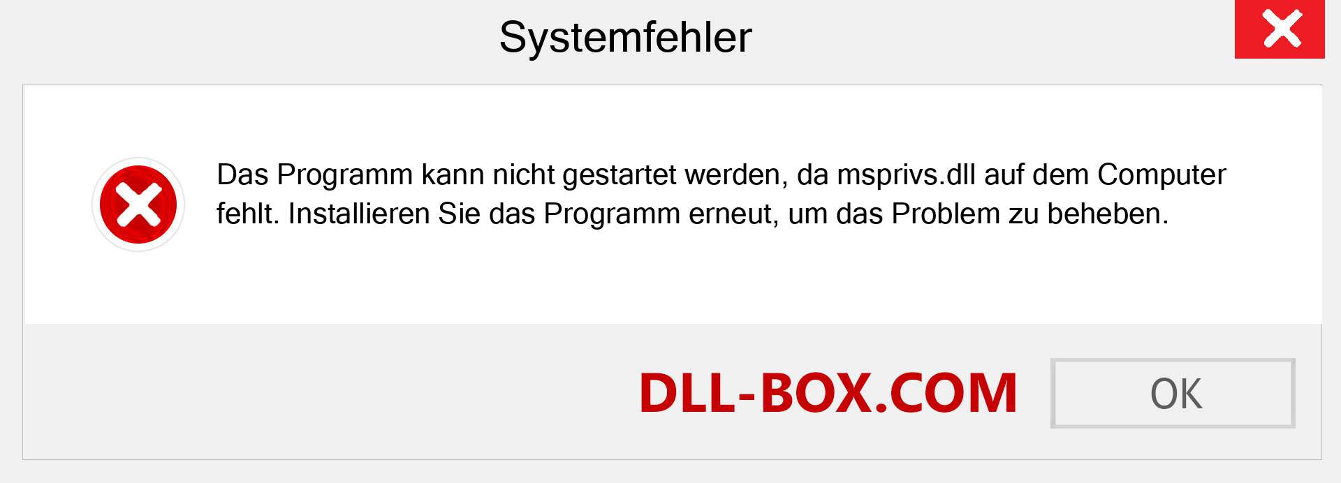 msprivs.dll-Datei fehlt?. Download für Windows 7, 8, 10 - Fix msprivs dll Missing Error unter Windows, Fotos, Bildern