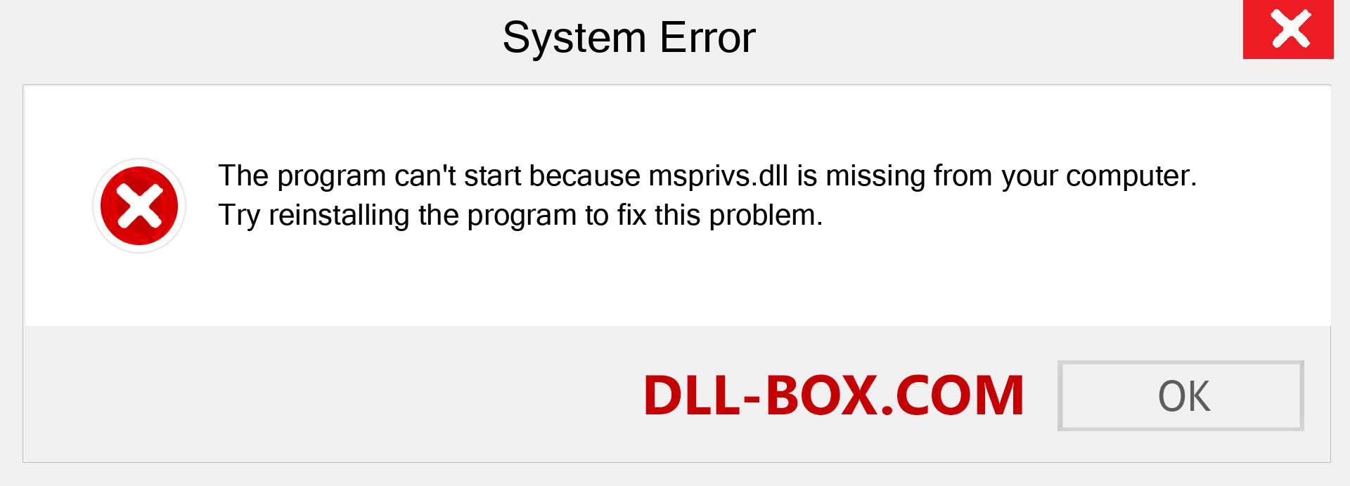  msprivs.dll file is missing?. Download for Windows 7, 8, 10 - Fix  msprivs dll Missing Error on Windows, photos, images